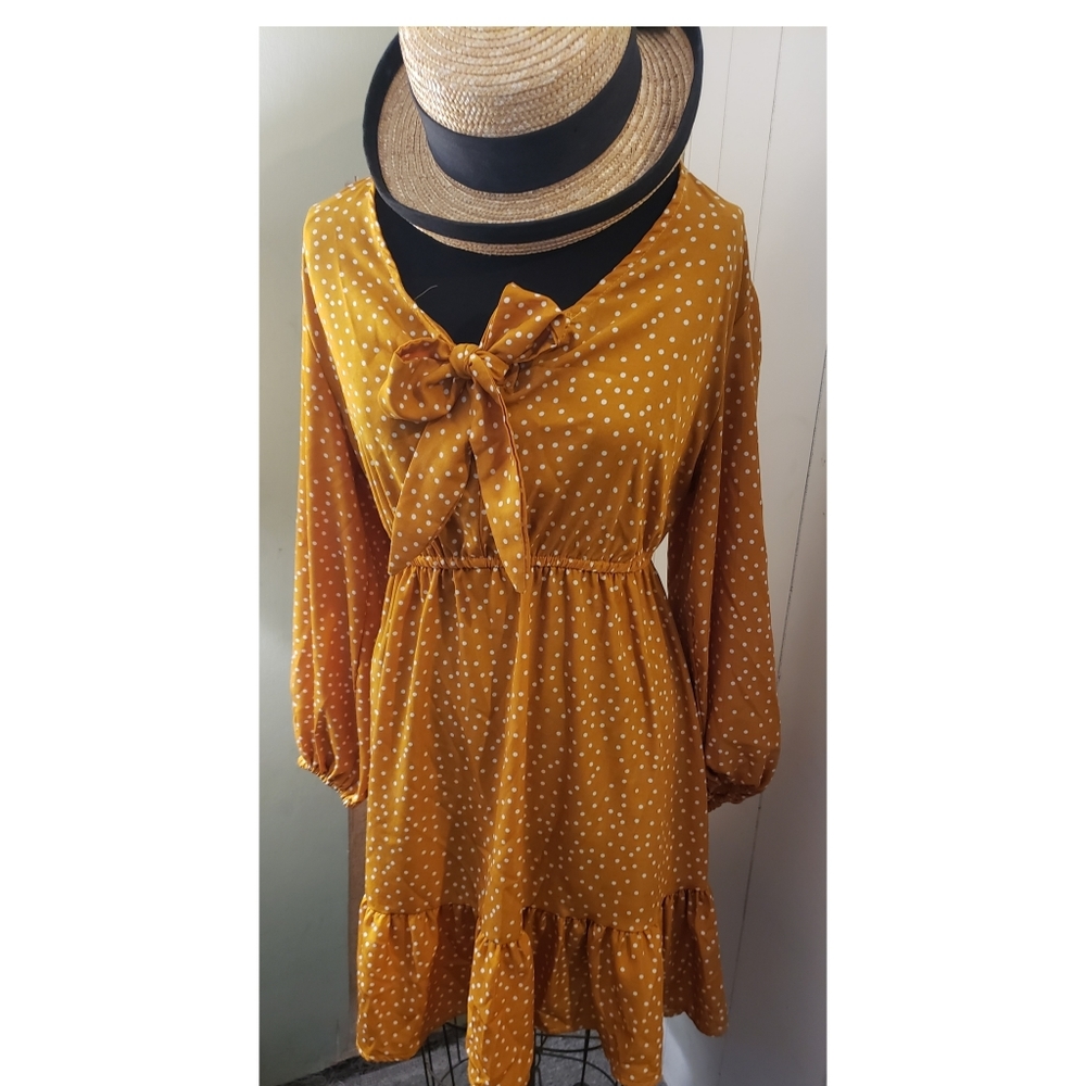 Flowy polka dot dress